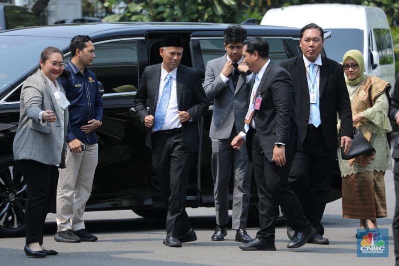 Ribka Haluk tiba di Istana Negara, Jakarta, Rabu (8/10/2025). (CNBC Indonesia/Tri Susilo)