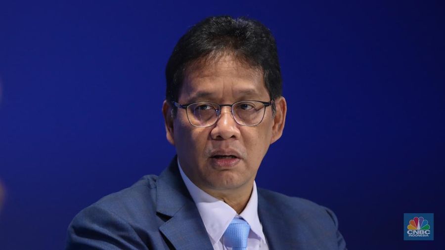 Menteri Keuangan Republik Indonesia, Purbaya Yudhi Sadewa menyampaikan pemaparan dalam program Squawk Box CNBC Indonesia di Jakarta, Jumat (10/10/2025). (CNBC Indonesia/Faisal Rahman)