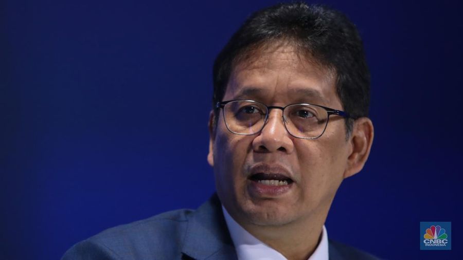 Menteri Keuangan Republik Indonesia, Purbaya Yudhi Sadewa menyampaikan pemaparan dalam program Squawk Box CNBC Indonesia di Jakarta, Jumat (10/10/2025). (CNBC Indonesia/Faisal Rahman)