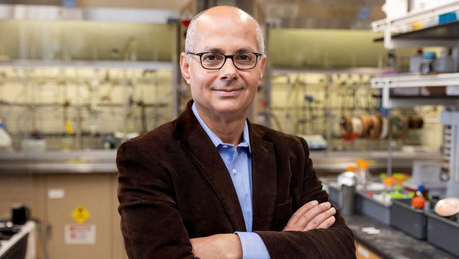 NOBEL-PRIZE/CHEMISTRY UC Berkeley chemistry professor Omar Yaghi poses in his lab at the University of California, Berkeley in Berkeley, California, U.S., in an undated photograph. Yaghi won the 2025 Nobel Prize in Chemistry, alongside Richard Robson of the University of Melbourne and Susumu Kitagawa of Kyoto University, on October 8, 2025. Brittany Hosea-Small/UC Berkeley/Handout via REUTERS. NO RESALES. NO ARCHIVES. THIS IMAGE HAS BEEN SUPPLIED BY A THIRD PARTY
