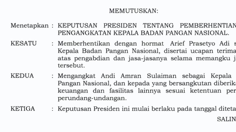 Putusan Presiden RI Nomor 116/p Tahun 2025