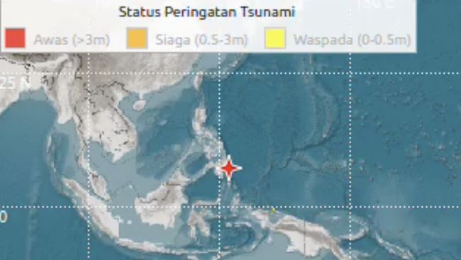 Warning Tsunami di RI, Gempa Besar M 7,4 Guncang Filipina