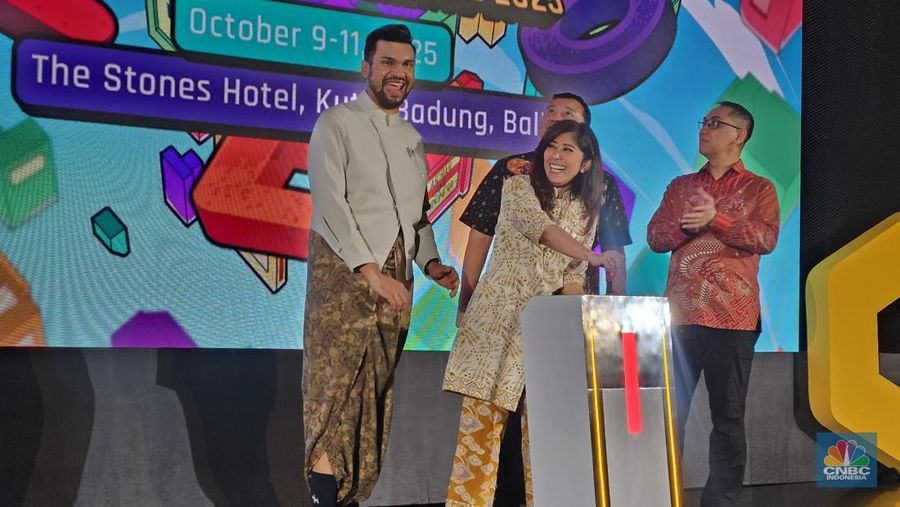 Kementerian Komunikasi dan Digital (Komdigi) resmi mengumumkan peluncuran Indonesia Game Rating System (IGRS) di Bali, Sabtu (11/10/2025). (CNBC Indonesia/Intan Rakhmayanti Dewi)
