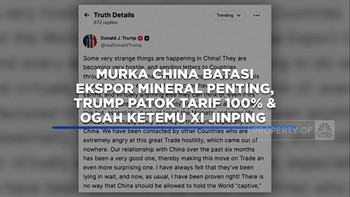 Video: Trump Murka! Patok Tarif 100% ke China & Ogah ketemu Xi Jinping
