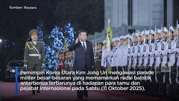Video: Parade Militer Korut, Kim Jong Un Pamer Rudal Balistik Terbaru