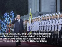 Video: Parade Militer Korut, Kim Jong Un Pamer Rudal Balistik Terbaru