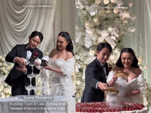 Tuang Champagne dan Cake Spesial Meriahkan Pernikahan Amanda Manopo