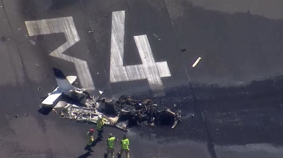 Tiga orang tewas dalam kecelakaan pesawat di Bandara Shellharbour, selatan Wollongong. (via media sosial/ABC NEWS)