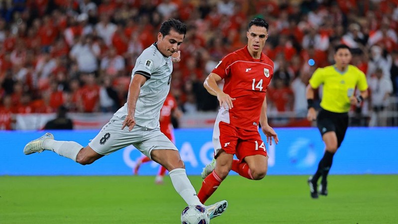 Timnas Indonesia menelan kekalahan melawan Irak dengan skor tipis 1-0 di laga lanjutan Grup B babak keempat Kualifikasi Piala Dunia 2026 Zona Asia. (REUTERS/Stringer)
