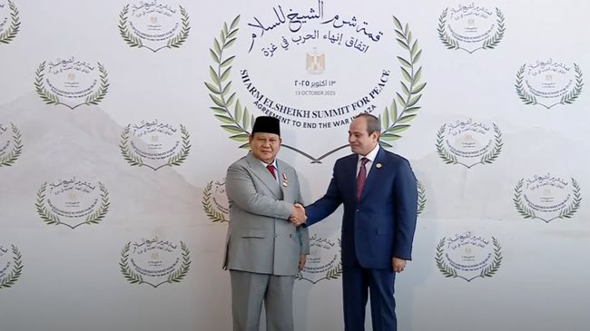 Prabowo Tiba di Red Sea Hotel, Hadiri Sharm el-Sheikh Summit For Peace