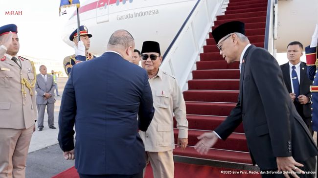 Prabowo Tiba di Mesir, akan Saksikan MoU Penghentian Perang Gaza