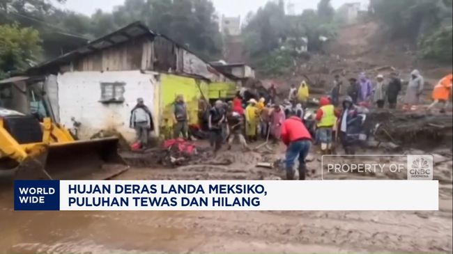 Video: Hujan Deras Landa Meksiko, Puluhan Tewas dan Hilang