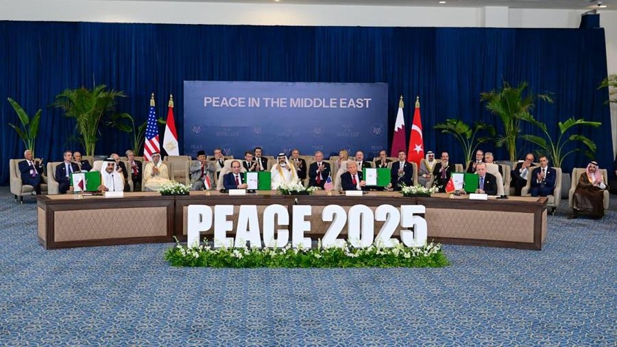 Presiden Republik Indonesia Prabowo Subianto menghadiri Konferensi Tingkat Tinggi (KTT) Perdamaian Sharm El-Sheikh yang digelar di International Congress Centre, Mesir, pada Senin (13/10/2025). (Dok. BPMI Sekretariat Presiden)