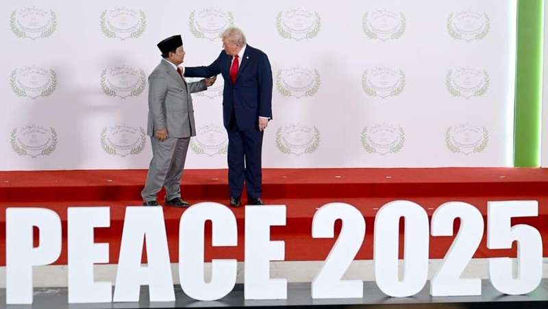 Presiden Republik Indonesia Prabowo Subianto menghadiri Konferensi Tingkat Tinggi (KTT) Perdamaian Sharm El-Sheikh yang digelar di International Congress Centre, Mesir, pada Senin (13/10/2025). (Dok. BPMI Sekretariat Presiden)