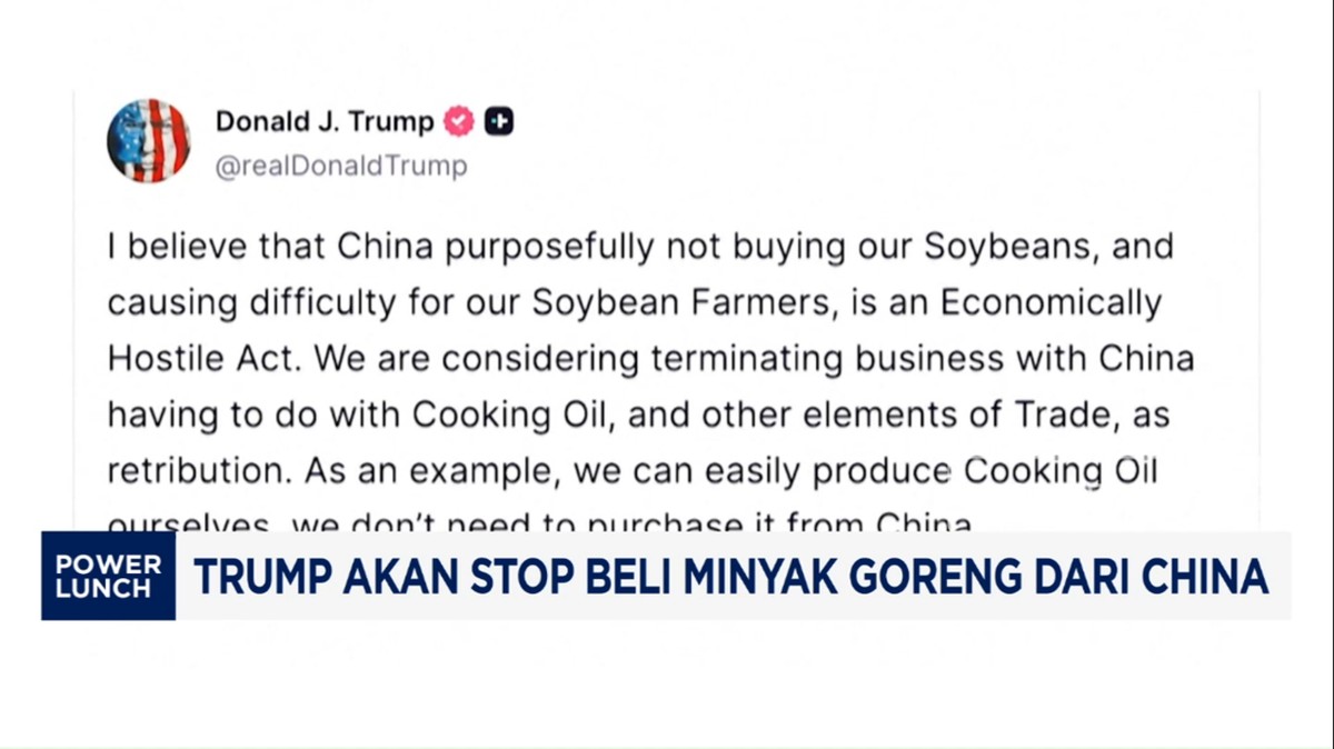 Video: Trump Akan Stop Beli Minyak Goreng dari China