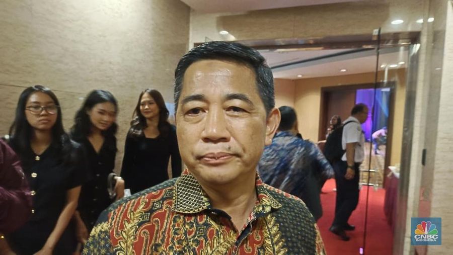 Plt. Direktur Jenderal Penguatan Daya Saing Produk Kelautan dan Perikanan (PDSPKP) KKP, Machmud saat ditemui usai acara Agri Food Summit 2025 di Auditorium Menara Bank Mega, Jakarta, Kamis (16/10/2025). (CNBC Indonesia/Martyasari Rizky)