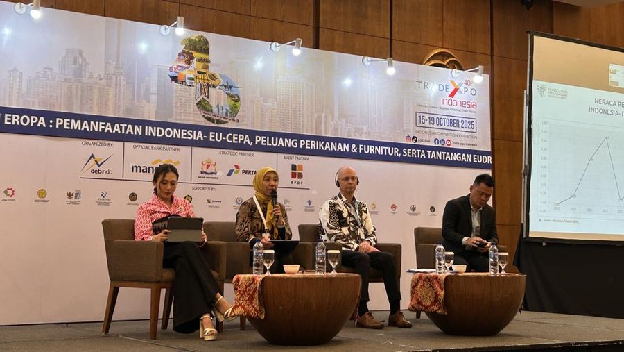 Seminar Potensi Bisnis Indonesia di Uni Eropa, Jumat (17/10/2025).