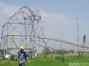 Tiang SUTT di Klaten Roboh Tersapu Lisus, PLN Pasang Tower Emergency