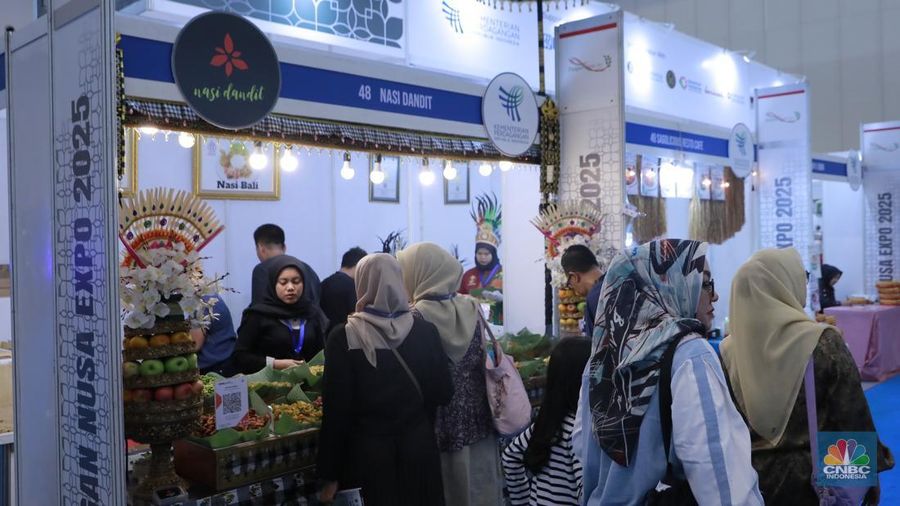 Suasana gelaran Pangan Nusa Expo Trade Expo Indonesia 2025 di ICE BSD City, Tangerang, Sabtu (18/10/2025). (CNBC Indonesia/Muhammad Sabki) Suasana gelaran Pangan Nusa Expo Trade Expo Indonesia 2025 di ICE BSD City, Tangerang, Sabtu (18/10/2025). (CNBC Indonesia/Muhammad Sabki)