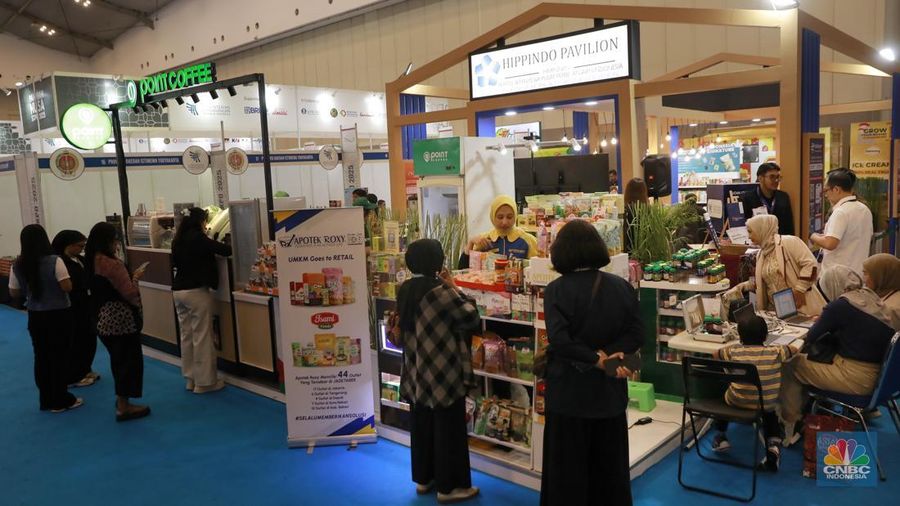 Suasana gelaran Pangan Nusa Expo Trade Expo Indonesia 2025 di ICE BSD City, Tangerang, Sabtu (18/10/2025). (CNBC Indonesia/Muhammad Sabki) Suasana gelaran Pangan Nusa Expo Trade Expo Indonesia 2025 di ICE BSD City, Tangerang, Sabtu (18/10/2025). (CNBC Indonesia/Muhammad Sabki)