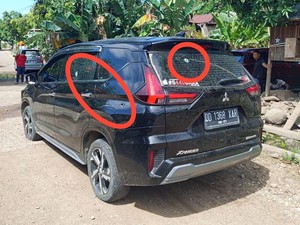 Penampakan Mobil Pengedar Narkoba di Sidrap Ditembak Petugas BNNP Sulsel