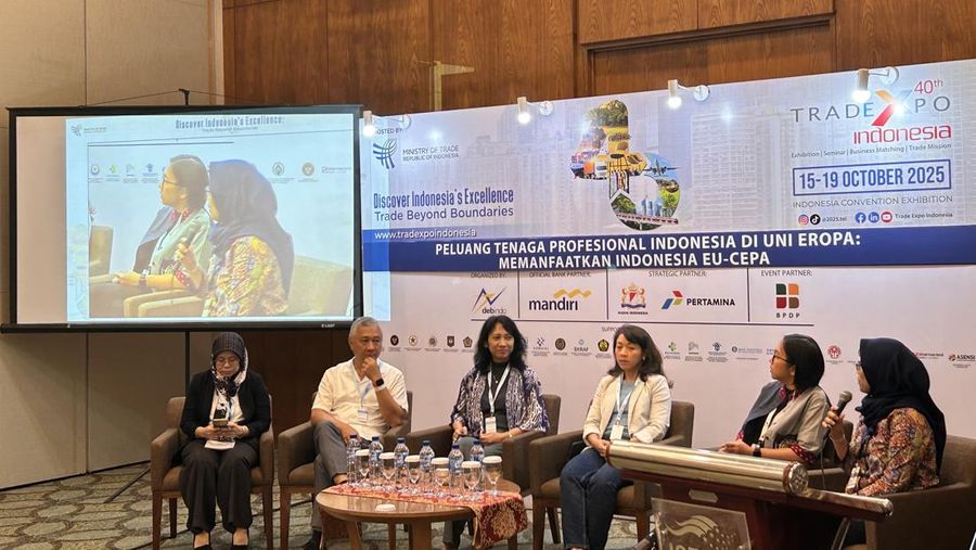 Seminar Peluang Tenaga Profesional Indonesia di Uni Eropa: Memanfaatkan Indonesia EU-CEPA, dikutip Minggu (19/10/2025)/Elga Nurmutia