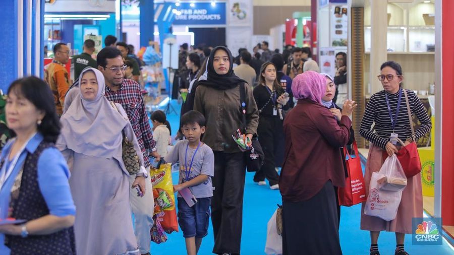 Suasana hari kelima Trade Expo Indonesia di ICE BSD, Kabupaten Tangerang, Minggu (19/10/2025).(CNBC Indonesia/Faisal Rahman)