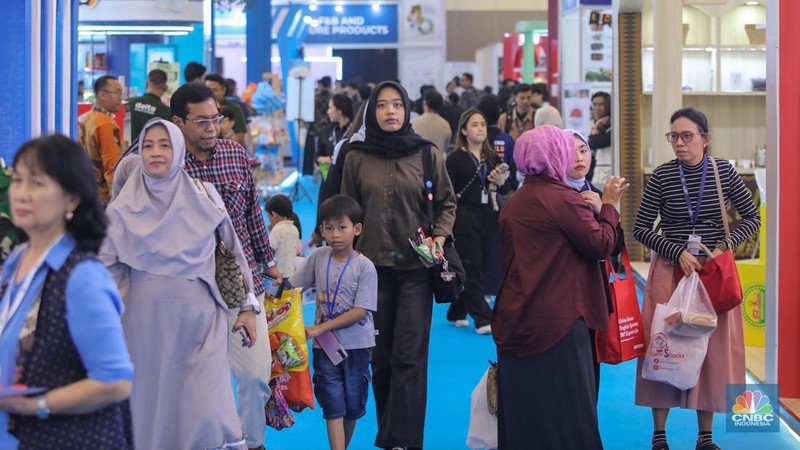 Suasana hari kelima Trade Expo Indonesia di ICE BSD, Kabupaten Tangerang, Minggu (19/10/2025).(CNBC Indonesia/Faisal Rahman)