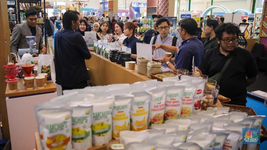 Suasana hari kelima Trade Expo Indonesia di ICE BSD, Kabupaten Tangerang, Minggu (19/10/2025).(CNBC Indonesia/Faisal Rahman)