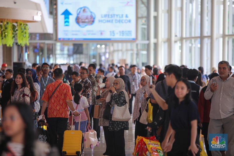 Suasana hari kelima Trade Expo Indonesia di ICE BSD, Kabupaten Tangerang, Minggu (19/10/2025).(CNBC Indonesia/Faisal Rahman) Suasana hari kelima Trade Expo Indonesia di ICE BSD, Kabupaten Tangerang, Minggu (19/10/2025).(CNBC Indonesia/Faisal Rahman)
