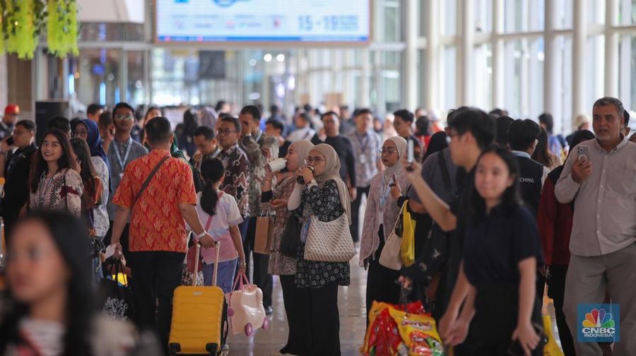 Suasana hari kelima Trade Expo Indonesia di ICE BSD, Kabupaten Tangerang, Minggu (19/10/2025).(CNBC Indonesia/Faisal Rahman)
