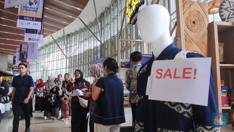 Suasana hari kelima Trade Expo Indonesia di ICE BSD, Kabupaten Tangerang, Minggu (19/10/2025).(CNBC Indonesia/Faisal Rahman)