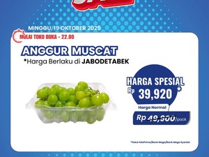 Wow! Beli Anggur di Transmart Full Day Sale Diskonnya Jumbo