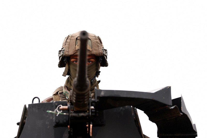 Sebuah howitzer gerak sendiri Caesar ditembakkan selama demonstrasi sebagai bagian dari Sebuah howitzer gerak sendiri Caesar ditembakkan selama demonstrasi sebagai bagian dari