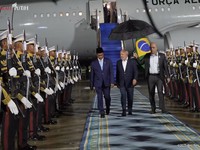 Amran Sambut Kedatangan Presiden Brasil Lula di Halim Perdanakusuma