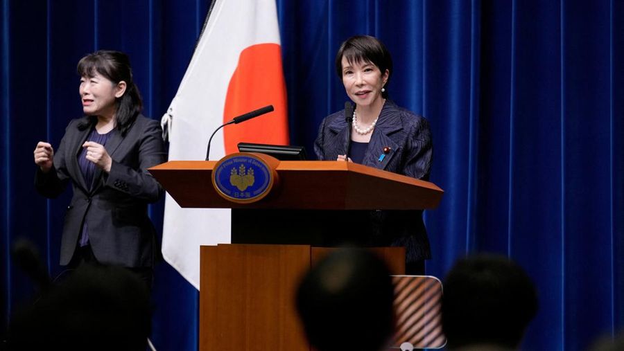 Perdana Menteri baru Jepang, Sanae Takaichi saat konferensi pers di kantor perdana menteri, Tokyo, Jepang, Selasa (21/10/2025). (Kiyoshi Ota/Pool via REUTERS) Perdana Menteri baru Jepang, Sanae Takaichi saat konferensi pers di kantor perdana menteri, Tokyo, Jepang, Selasa (21/10/2025). (Kiyoshi Ota/Pool via REUTERS)