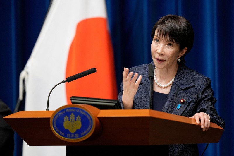Perdana Menteri baru Jepang, Sanae Takaichi saat konferensi pers di kantor perdana menteri, Tokyo, Jepang, Selasa (21/10/2025). (Kiyoshi Ota/Pool via REUTERS) Perdana Menteri baru Jepang, Sanae Takaichi saat konferensi pers di kantor perdana menteri, Tokyo, Jepang, Selasa (21/10/2025). (Kiyoshi Ota/Pool via REUTERS)