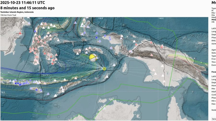 Gempa tektonik guncang wilayah Laut Banda, Maluku Tenggara, Maluku. (Dok.BMKG)