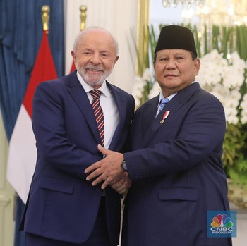 Momen Hangat Prabowo Sambut Presiden Brasil Lula di Istana Merdeka
