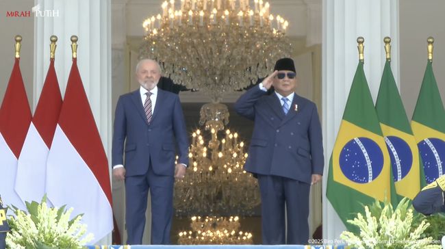 Balas Kunjungan Prabowo, Presiden Brasil Lula Tiba di Istana Merdeka