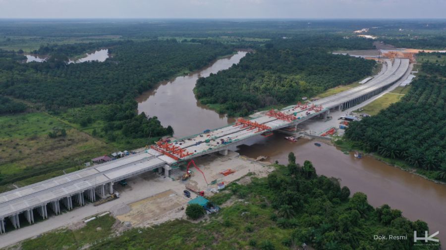 Pembangunan infrastruktur konektivitas di Provinsi Riau melalui pencapaian progres fisik proyek Jalan Tol Lingkar Pekanbaru yang mencapai 62,3 persen dengan progres pembebasan lahan 78,5 persen per 17 Oktober 2025. dok HK