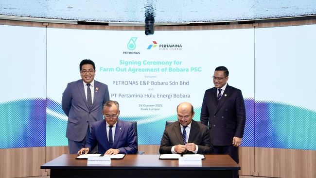 Pertamina Hulu Energi-Petronas Sepakati Kontrak Bagi Hasil Blok Bobara