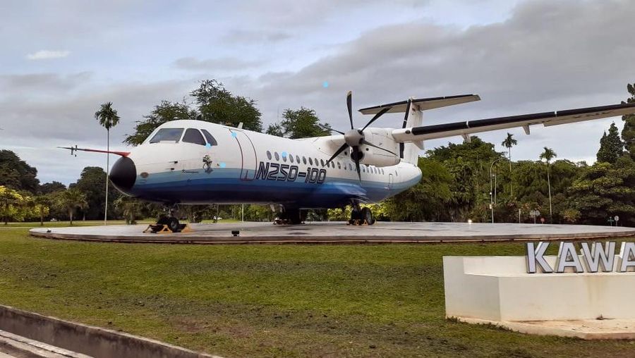 Prototipe Pesawat N250 Krincingwesi di Kawasan Sains Teknologi BJ.Habibie Serpong, Tangerang Selatan, Banten. Prototipe Pesawat N250 Krincingwesi di Kawasan Sains Teknologi BJ.Habibie Serpong, Tangerang Selatan, Banten.