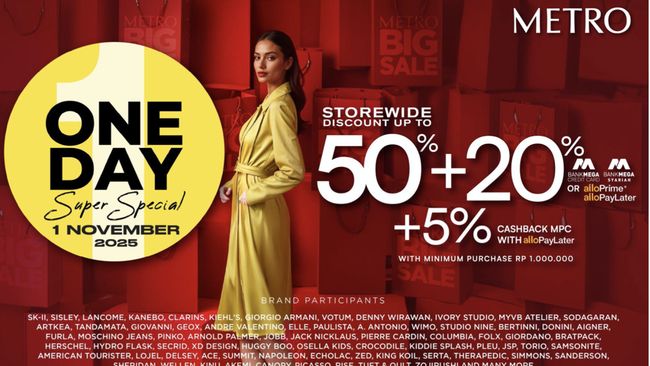 Siap-Siap! METRO BIG SALE Digelar 1 November, Diskon Bisa Sampai 70%