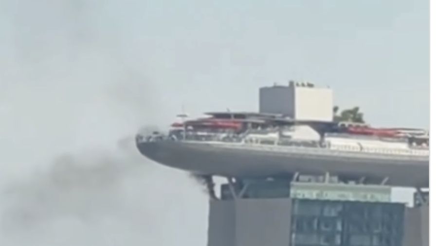 Kebakaran Marina Bay Sands. (Tangkapan Layar Sosial Media Threads)