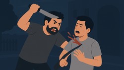 Pemuda di Bandung Sabet Pedagang Buah Pakai Samurai