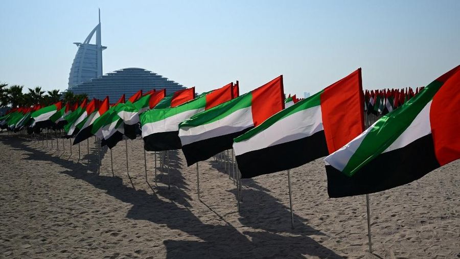 Bendera UAE. (AFP/GIUSEPPE CACACE)