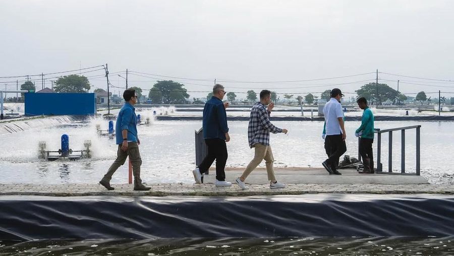 Menteri Kelautan dan Perikanan, Sakti Wahyu Trenggono, mengajak sejumlah figur publik ternama diantaranya Raffi Ahmad, Ariel Noah, Gading Marten, dan Desta untuk meninjau lokasi modeling budidaya ikan nila salin (BINS) di Karawang, Jawa Barat, Minggu (2/11/2025). (Instagram/raffinagita1717)
