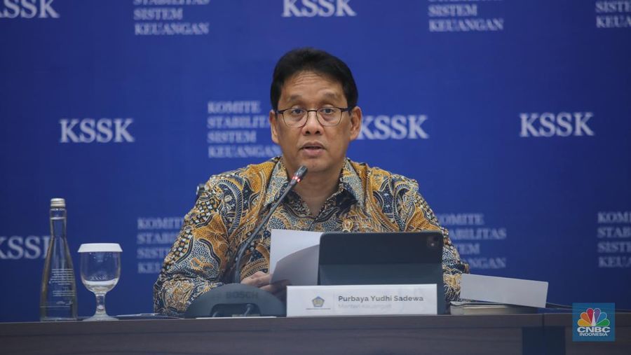 Menteri Keuangan, Purbaya Yudhi Sadewa saat konferensi pers Hasil Rapat Berkala KSSK IV Tahun 2025 di Jakarta, Senin (3/11/2025). (CNBC Indonesia/Faisal Rahman)