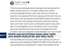 Video: Trump Ancam Potong Dana New York Jika Muslim Ini Jadi Wali Kota